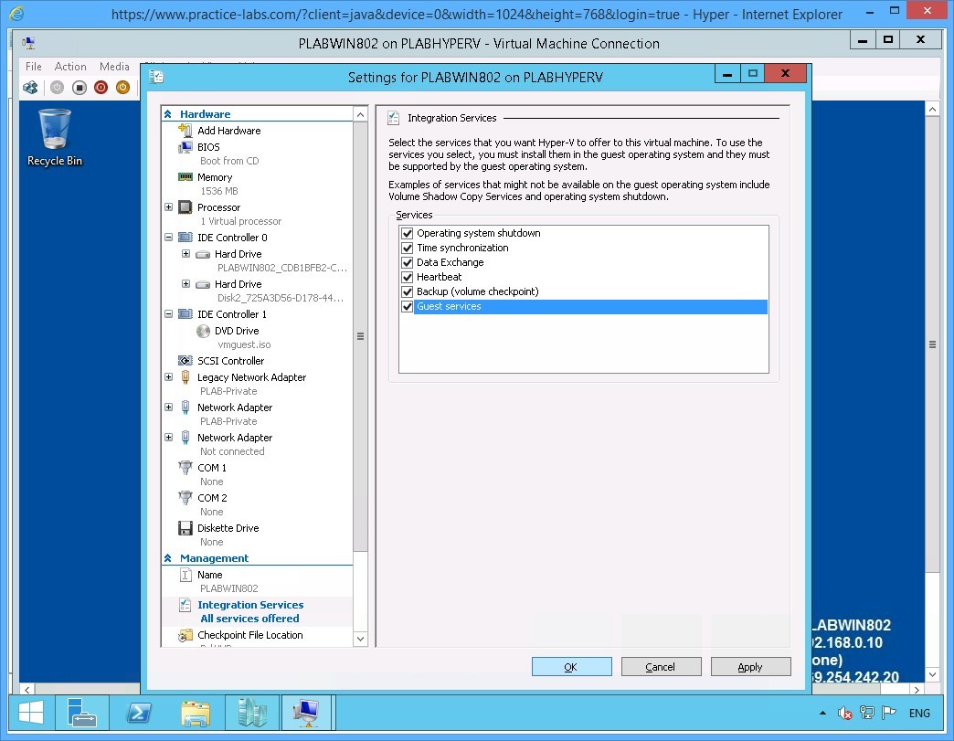 Figure 2.12 Screenshot of the device PLABHYPERV